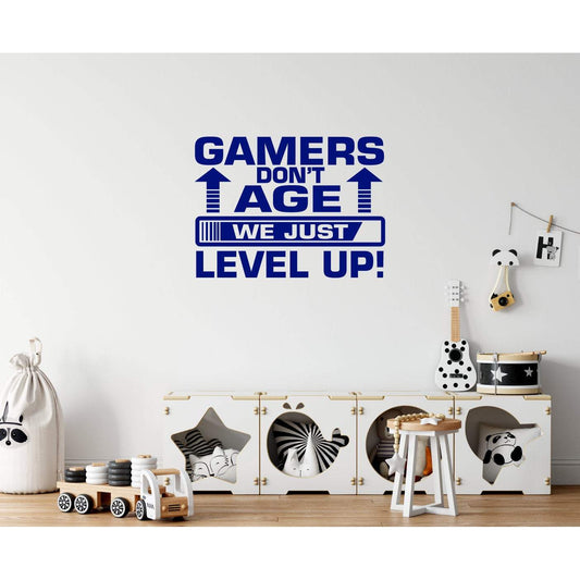 Gamers Don't Age We Just Level Up Gaming Wall Sticker
