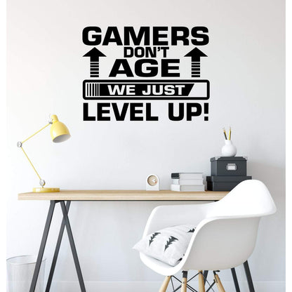 Gamers Don't Age We Just Level Up Gaming Wall Sticker