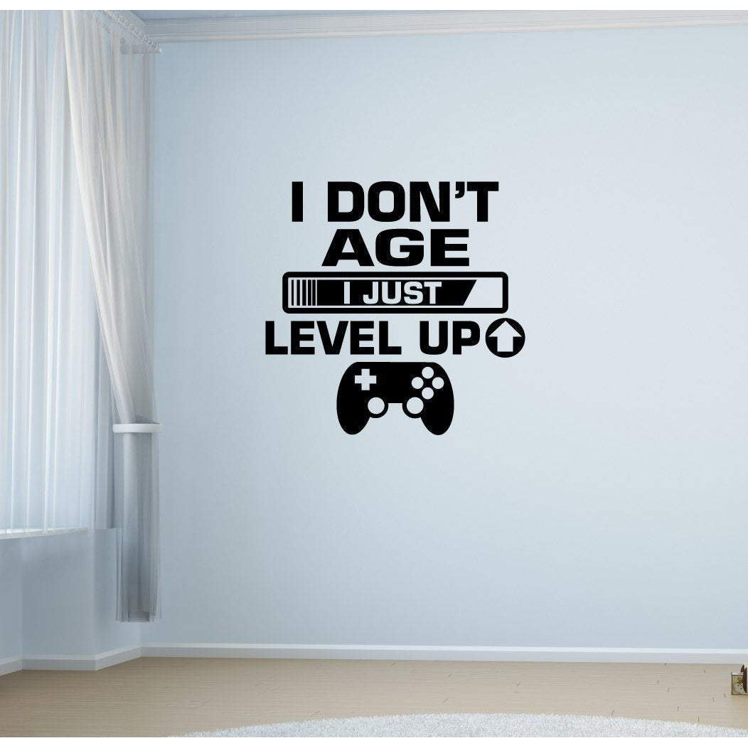 I Don't Age I Just Level Up Controller Gaming Wall Sticker