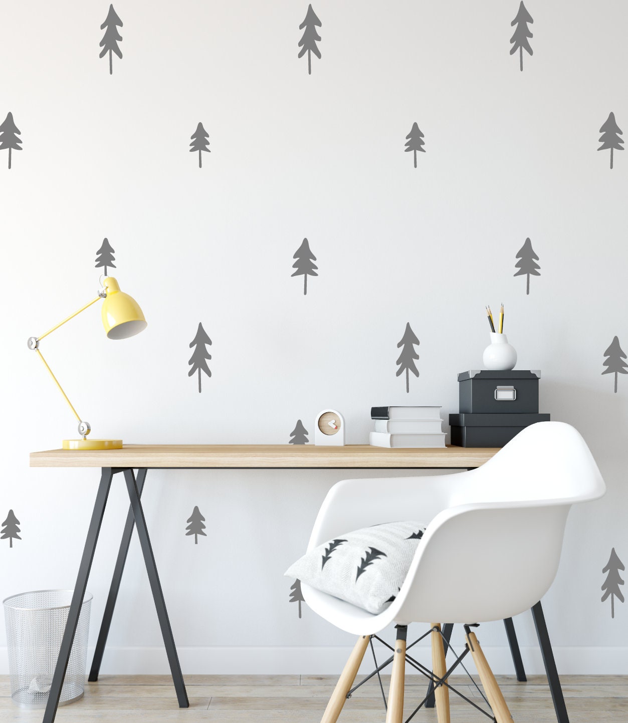 36 Pine Tree Wall Stickers, Wall Decal Pattern, Tree Wall Decals, Tree Wall Stickers, Scandinavian Decals, Scandinavian Stickers