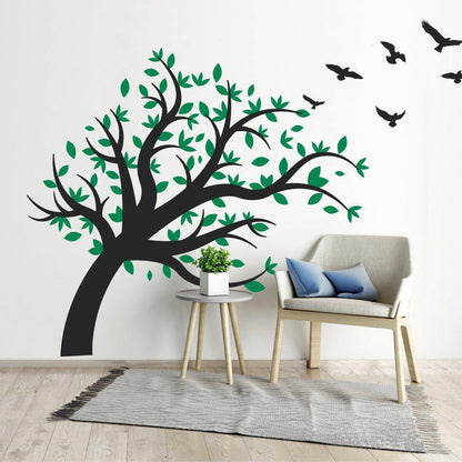 Tree Wall Sticker With Flyign Birds