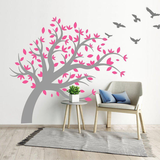 Tree Wall Sticker With Flyign Birds