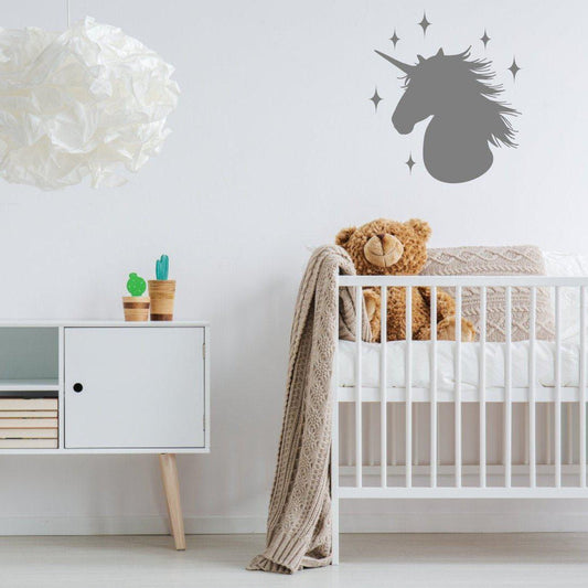 Unicorns Head With Stars Wall Sticker