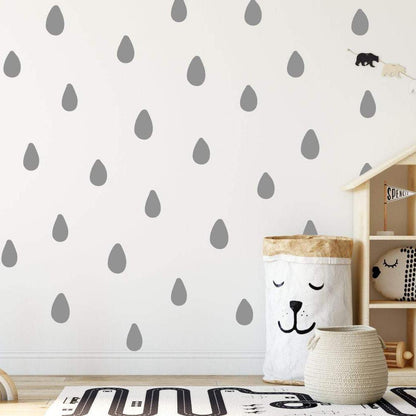 42 Hand Drawn Raindrop Wall Sticker Shapes