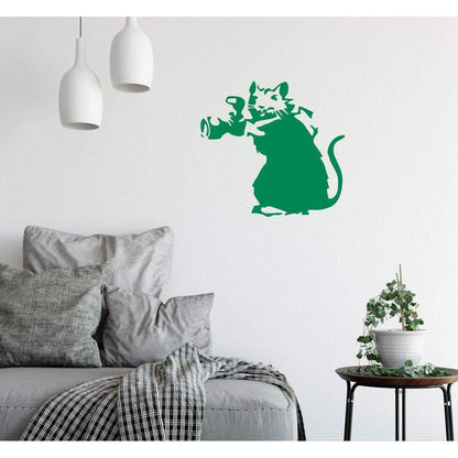 Banksy Wall Sticker Rat With Camera