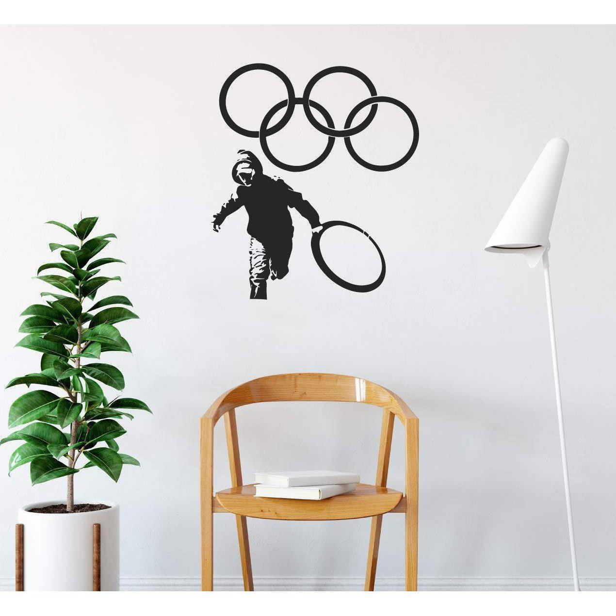 Banksy Olympic Rings Wall Sticker