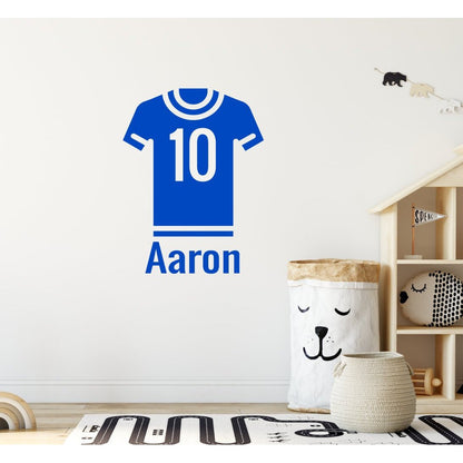 Children's Personalised Football Shirt Name Wall Sticker