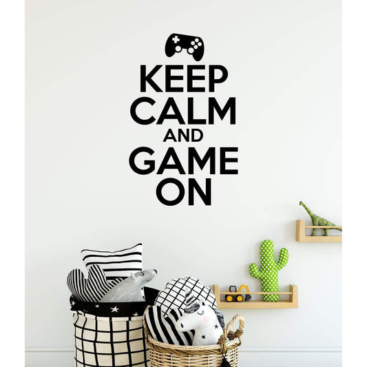 Keep Calm And Game On Gamers Wall Sticker