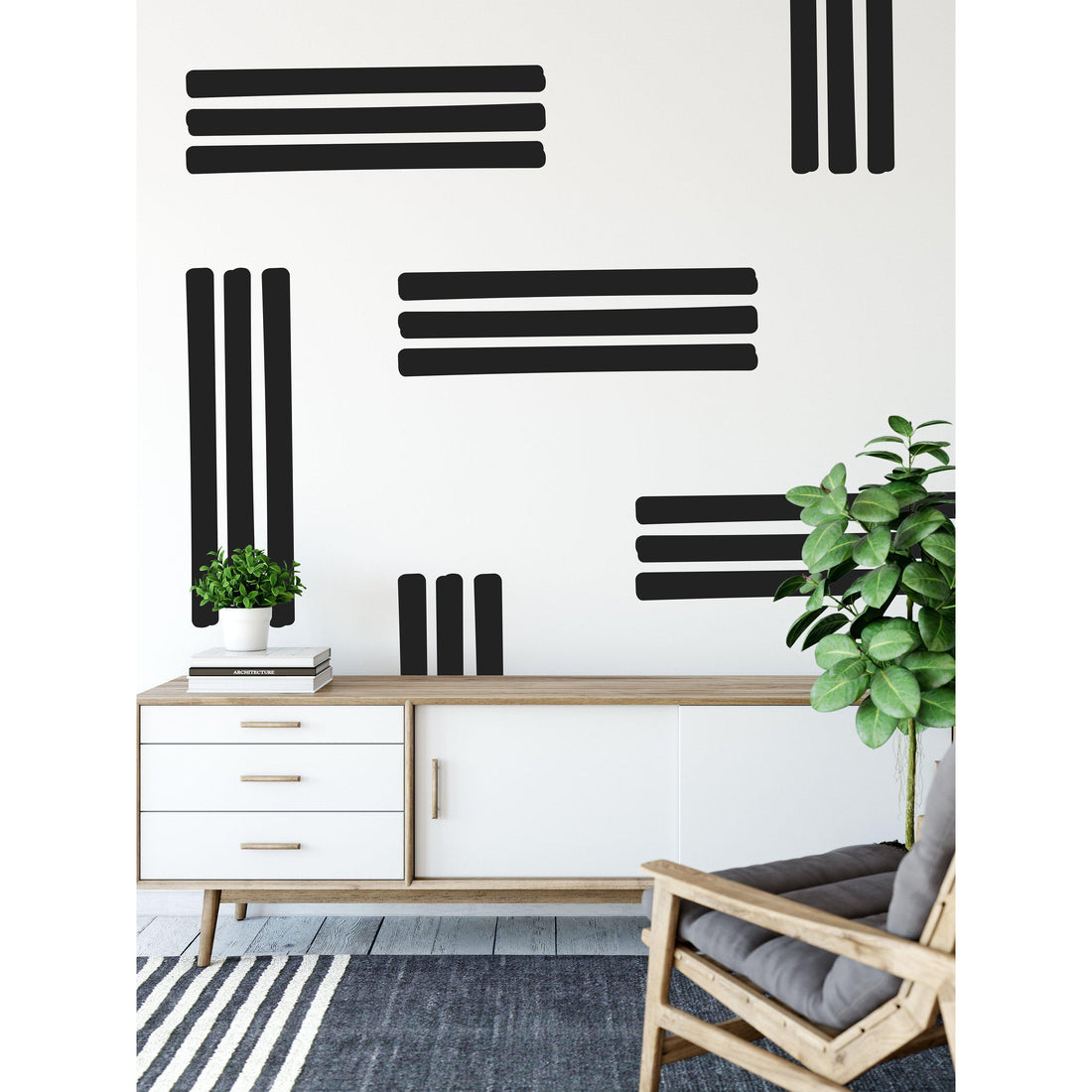 Line Pattern Wall Stickers