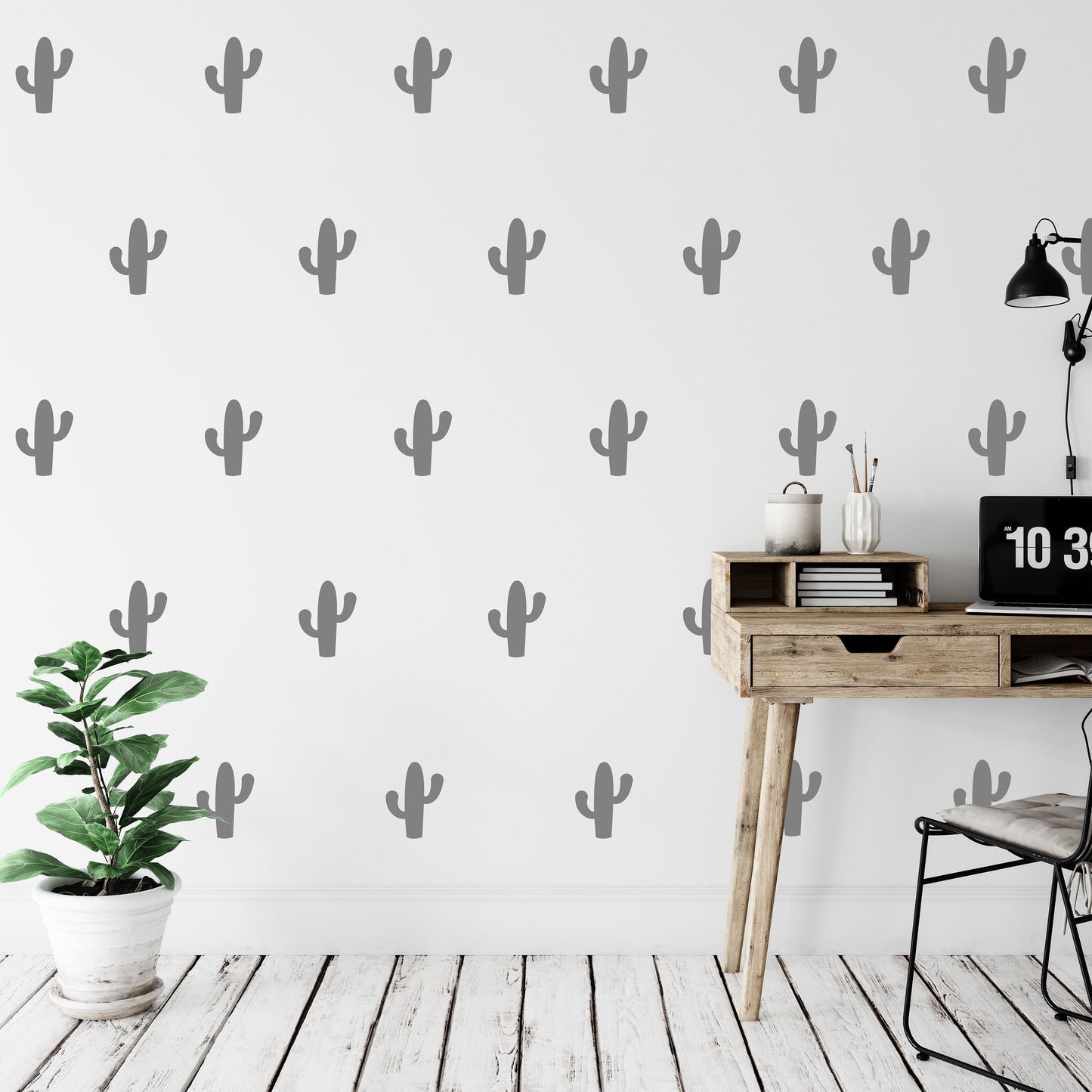 42 Mini Cactus Pattern Wall Stickers