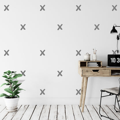 Hand Drawn X Cross Wall Stickers 45 Pack