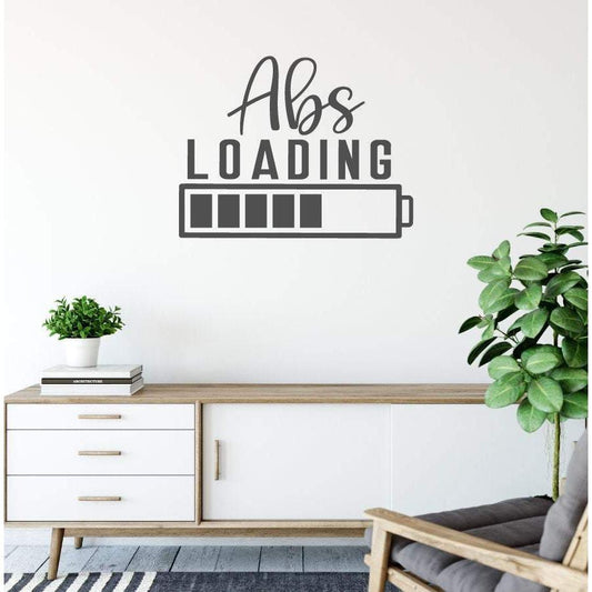 Abs Loading Battery Funny Gym Wall Sticker Quote