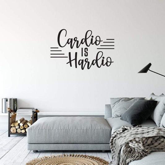 Cardio Is Hardio Funny Gym Wall Sticker Quote