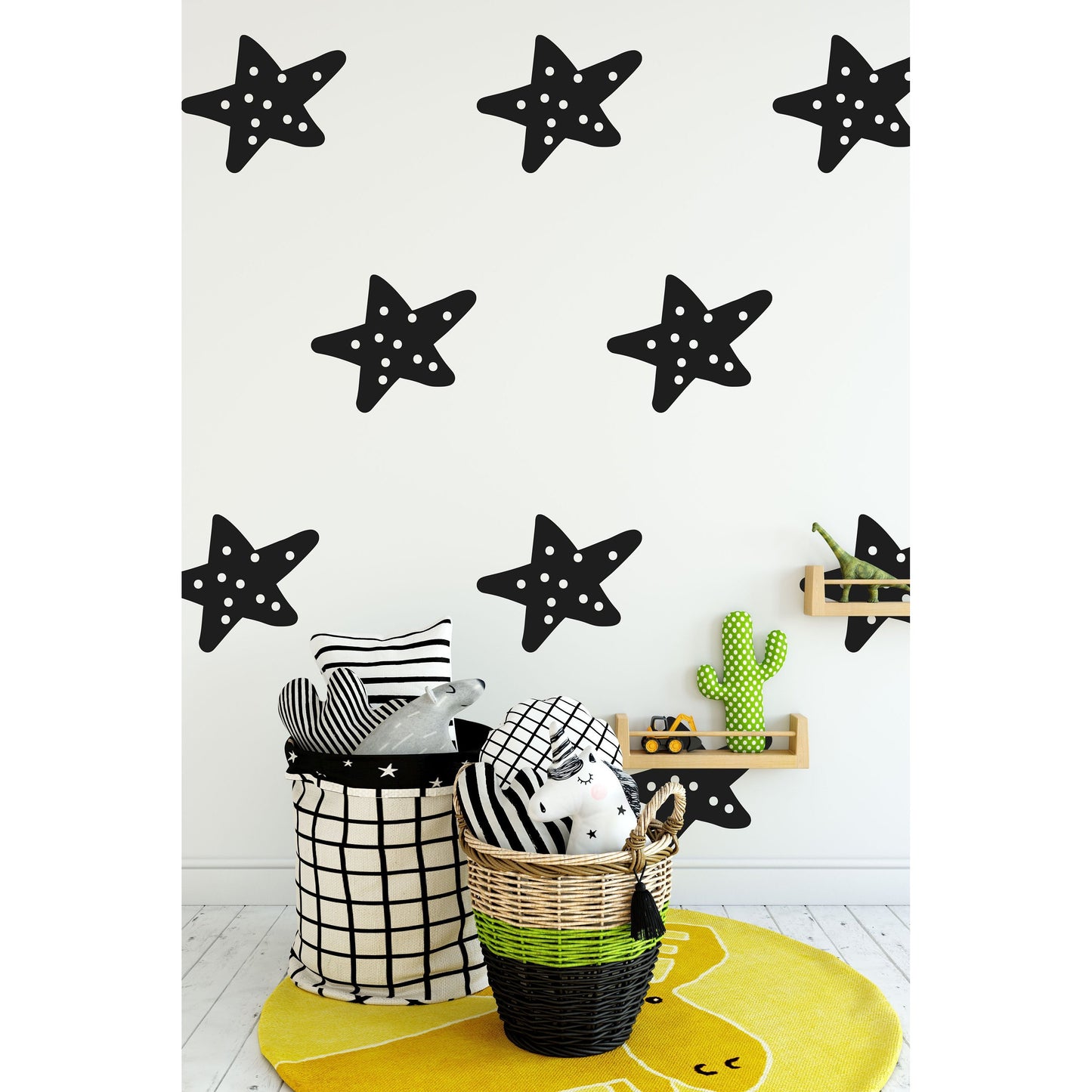12 Hand Drawn Spotty Star Wall Stickers