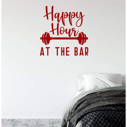 Happy Hour At The Bar Gym Wall Sticker Quote