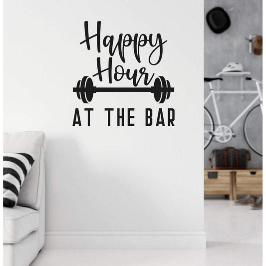 Happy Hour At The Bar Gym Wall Sticker Quote