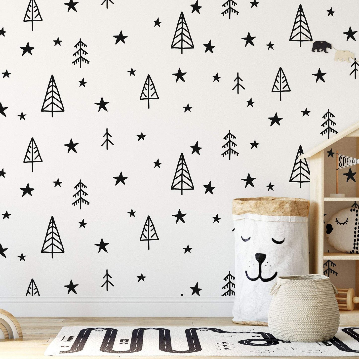 Trees & Stars Scandinavian Wall Stickers