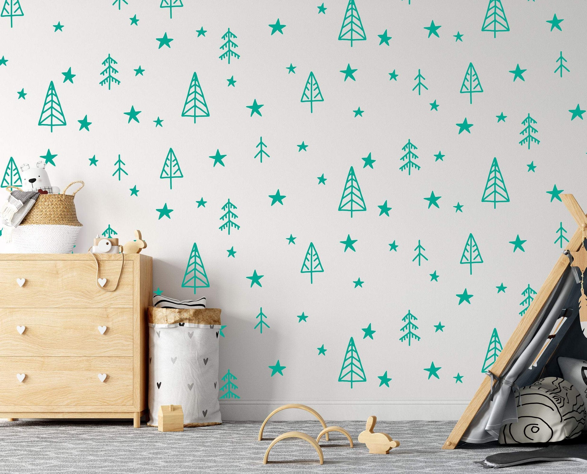 Trees & Stars Scandinavian Wall Stickers