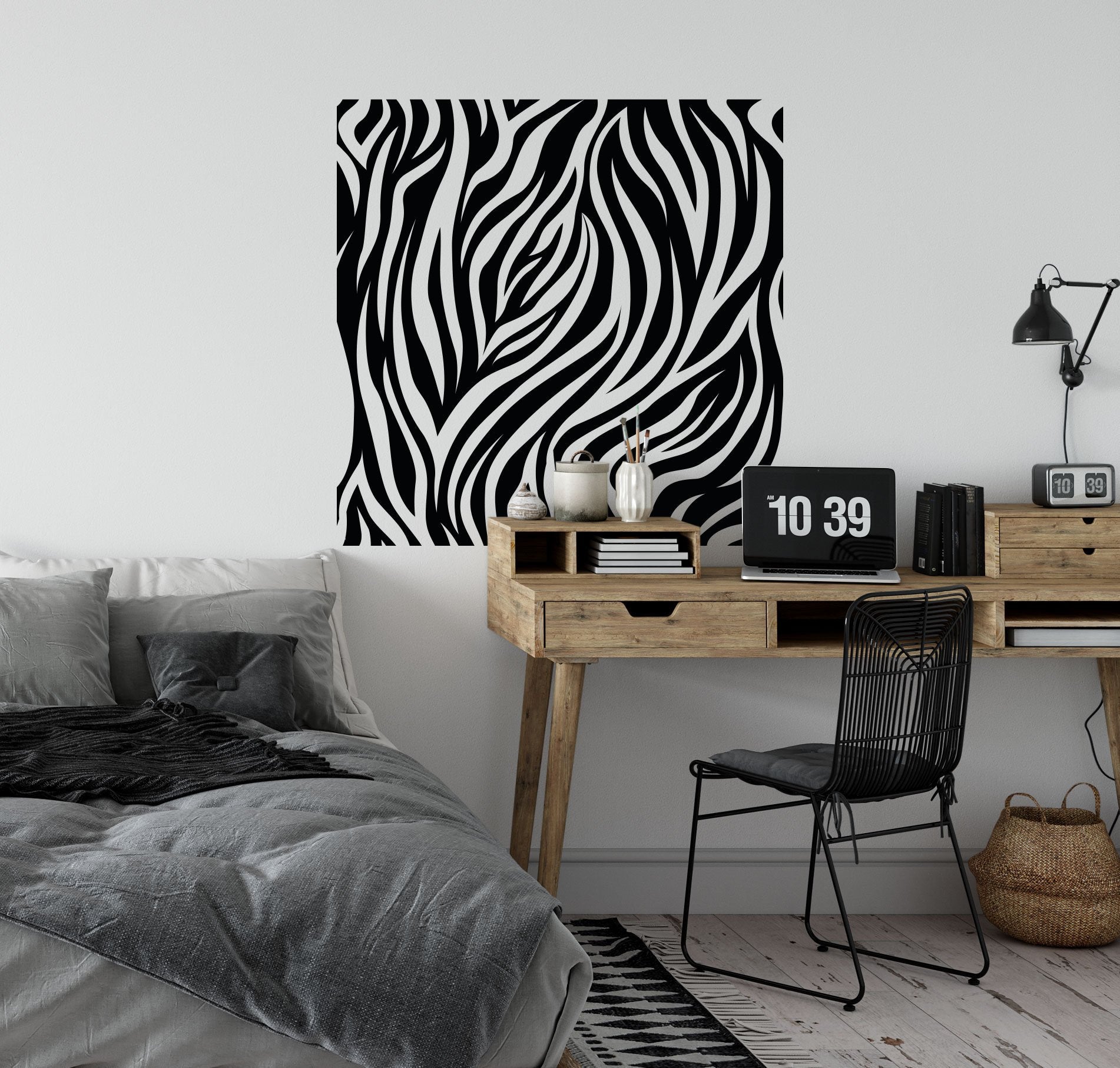 Zebra Print Pattern Square Wall Sticker
