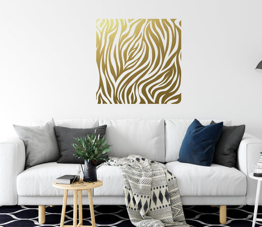 Zebra Print Pattern Square Wall Sticker