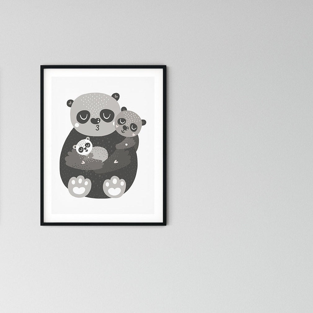 Set Of 3 Animal Nursery Prints Sloth, Fox & Panda Prints