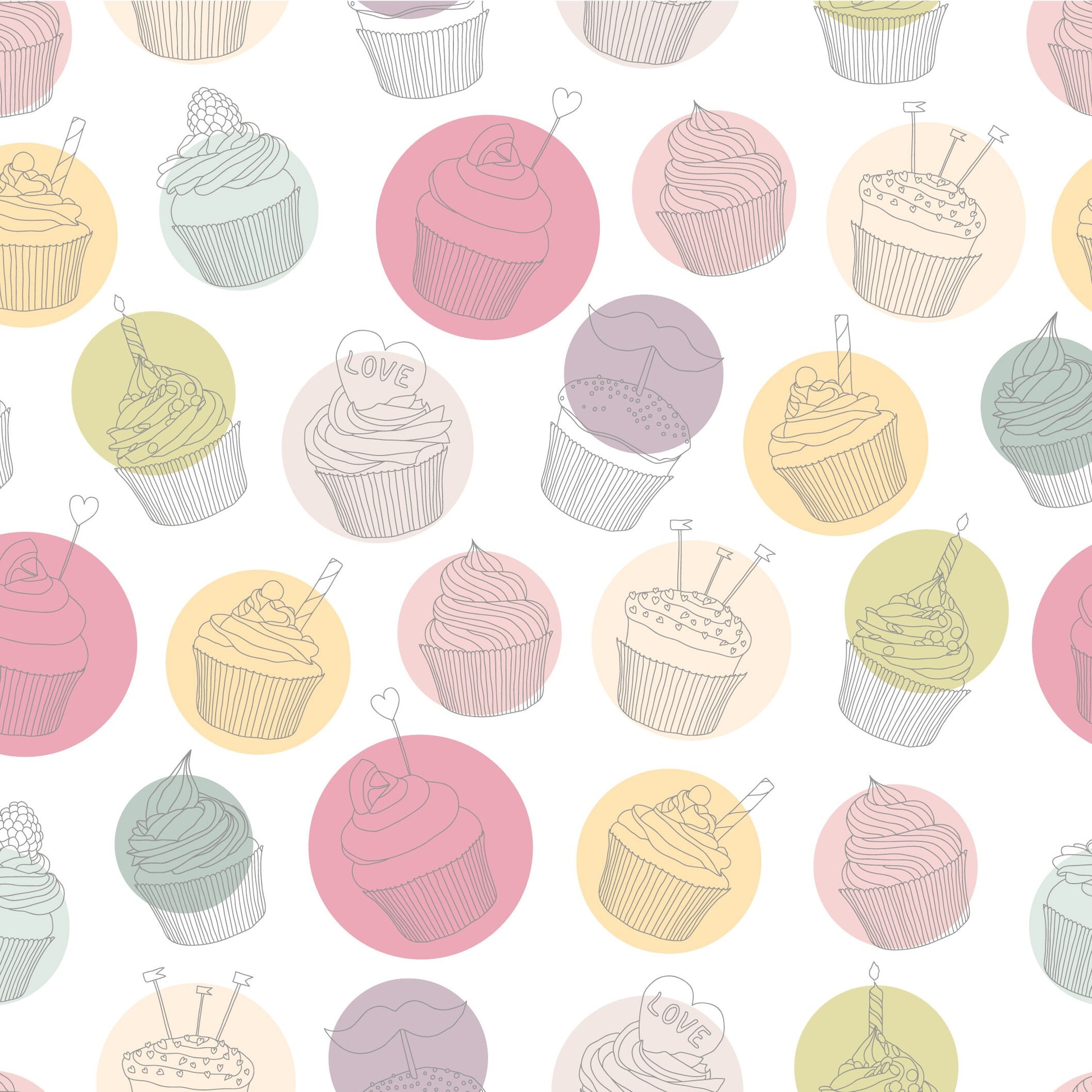 Sticky Back Plastic Self Adhesive Pastel Colour Cupcake Vinyl Furniture Wrap Vinyl Wraps For Furniture