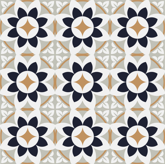 Black & Beige Tile Stickers Pack
