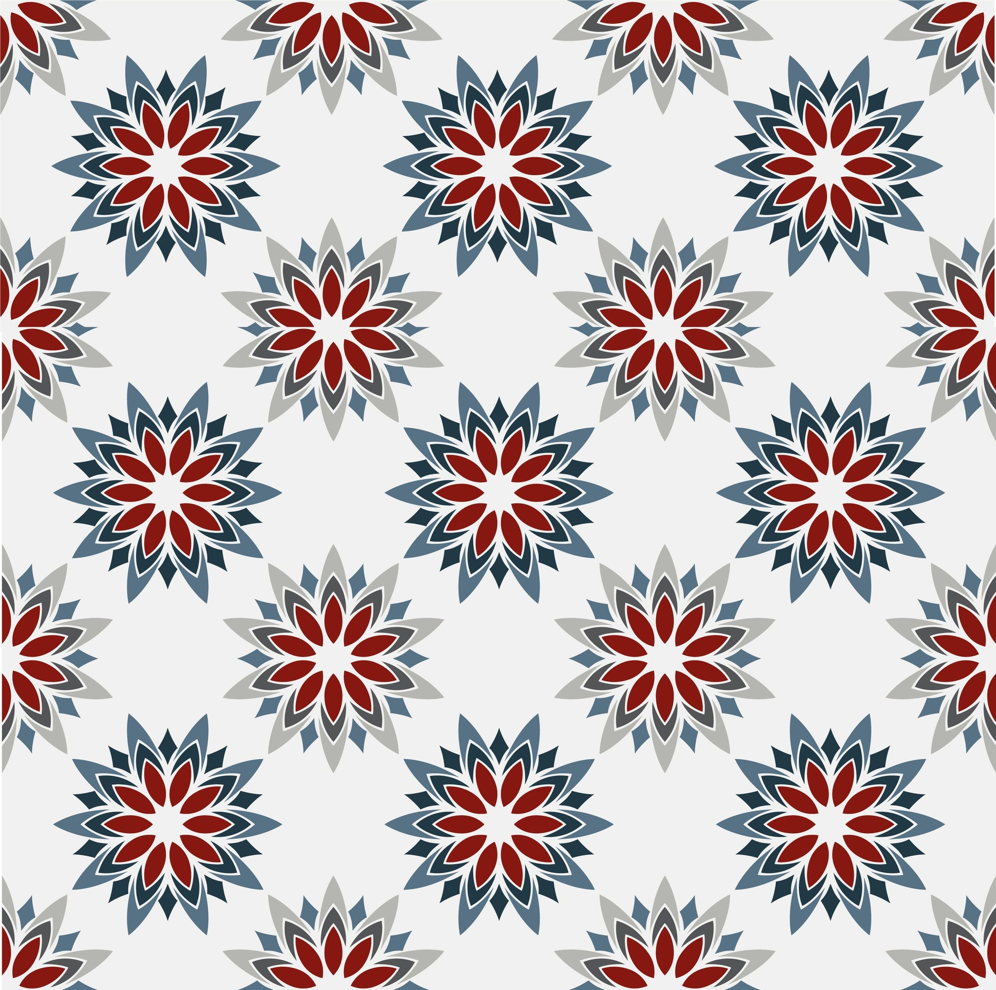 Furniture Stickers Self-Adhesive Red, Grey & Blue Star Pattern Tile Wrap Vinyl Wraps For Furniture
