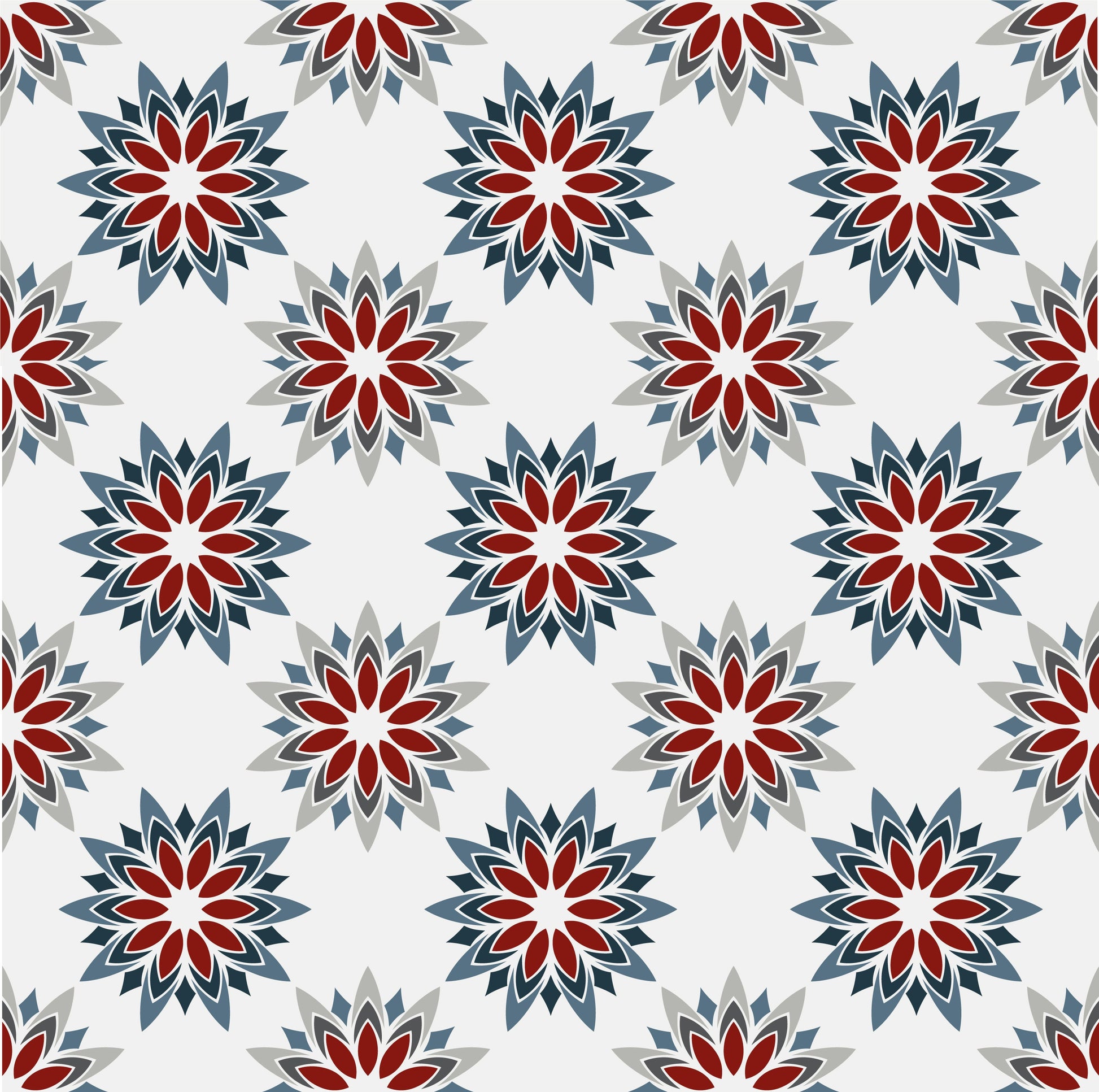 Furniture Stickers Self-Adhesive Red, Grey & Blue Star Pattern Tile Wrap Vinyl Wraps For Furniture