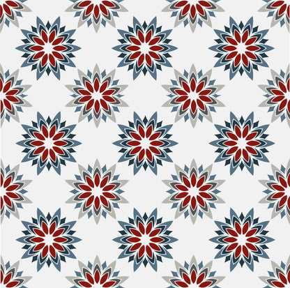 Furniture Stickers Self-Adhesive Red, Grey & Blue Star Pattern Tile Wrap Vinyl Wraps For Furniture