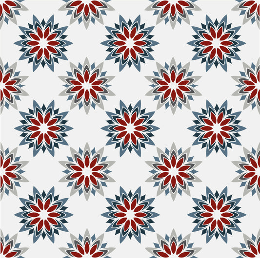 Furniture Stickers Self-Adhesive Red, Grey & Blue Star Pattern Tile Wrap Vinyl Wraps For Furniture