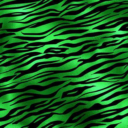 Green Foil Effect Tiger Print Pattern Vinyl Wrap