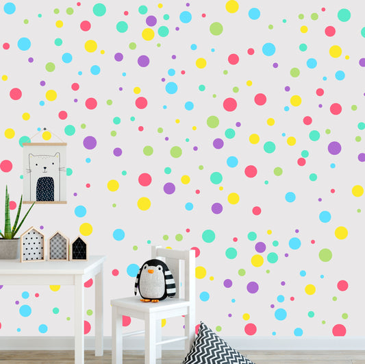 96 Multi Colour Polka Dot Wall Stickers