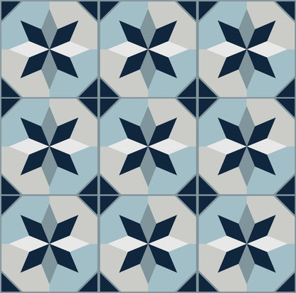 Blue Abstract Tile Stickers Pack