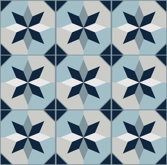 Blue Abstract Tile Stickers Pack