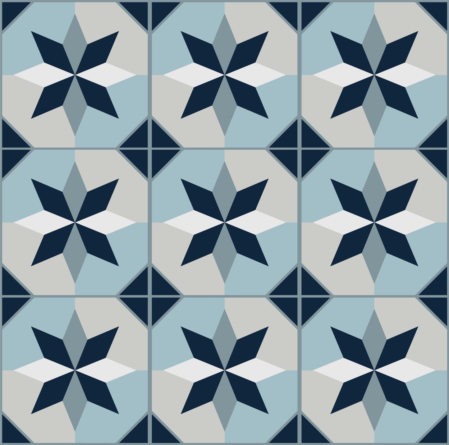 Blue Abstract Tile Stickers Pack