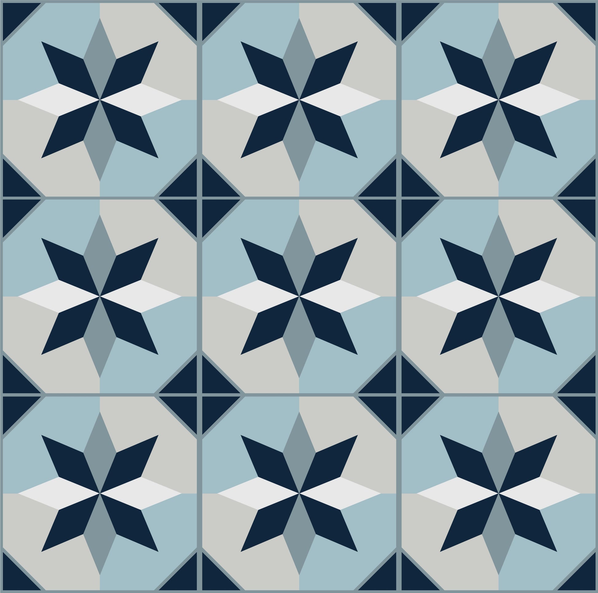 Blue Abstract Tile Stickers Pack