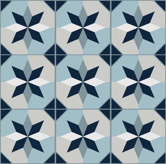 Blue Abstract Tile Stickers Pack