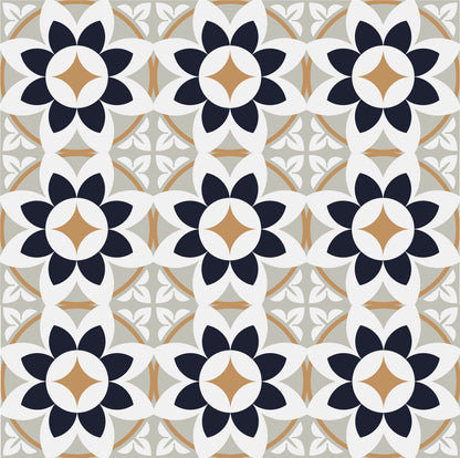 Vintage Blue/Yellow Tile Stickers Pack