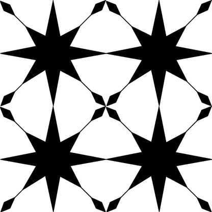 Black Astral Star Tile Stickers