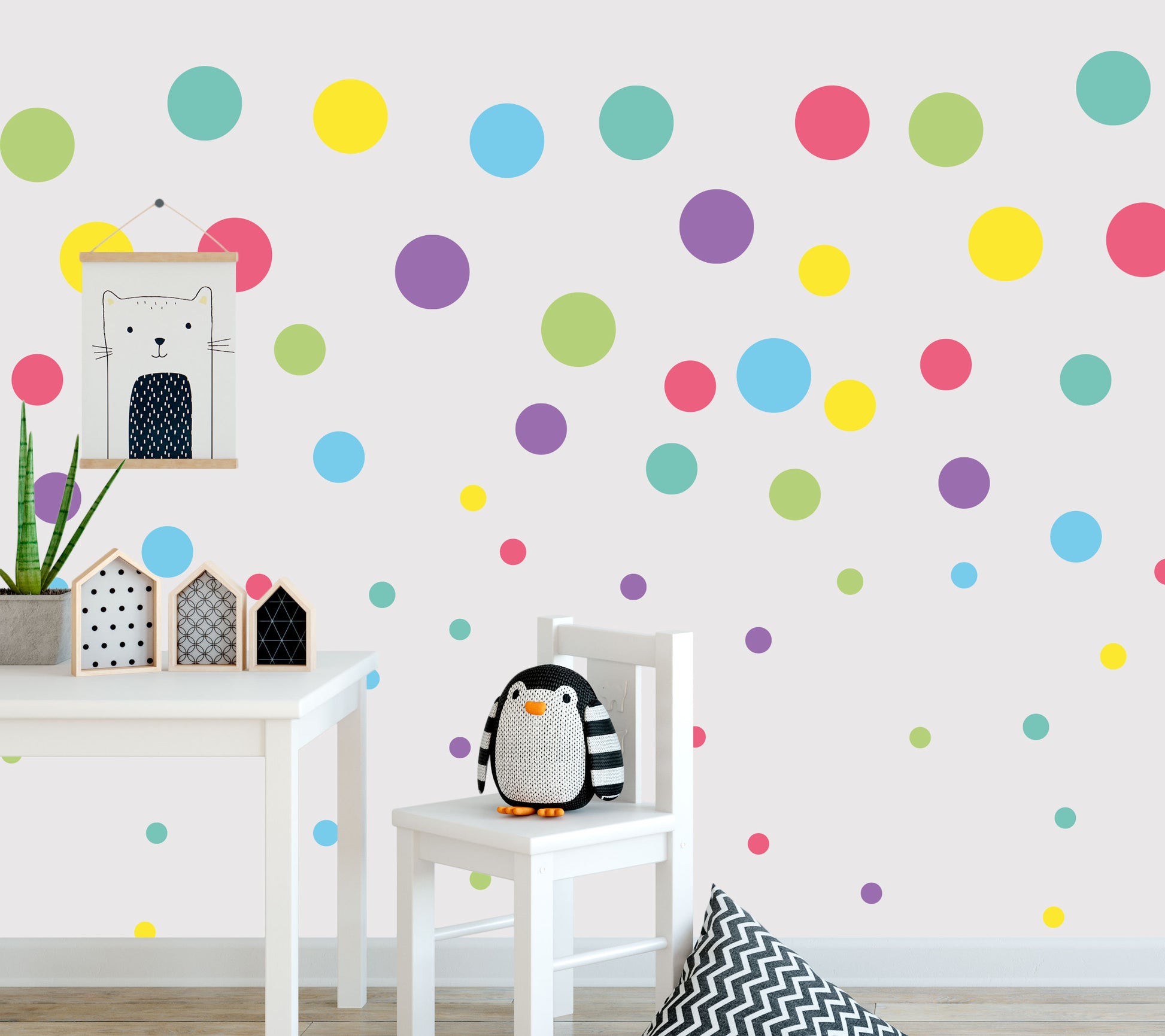 Multi Colour Polka Dot Wall Stickers