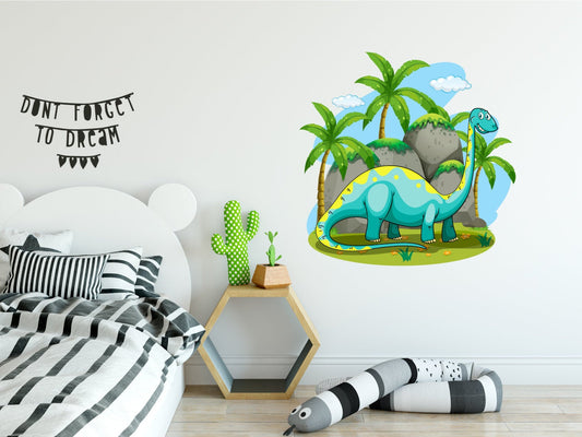 Dinosaur Island & Trees Wall Sticker