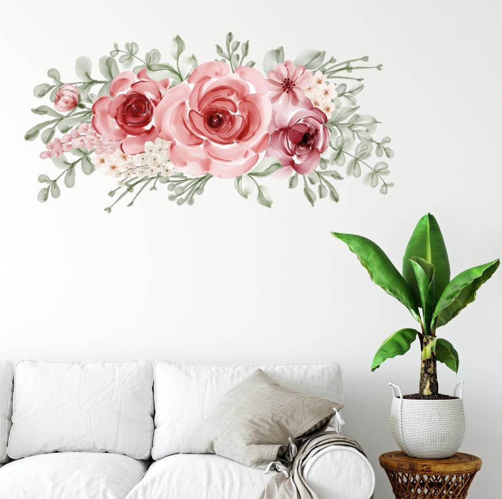 Light Pink Peony Floral Flower Wall Sticker