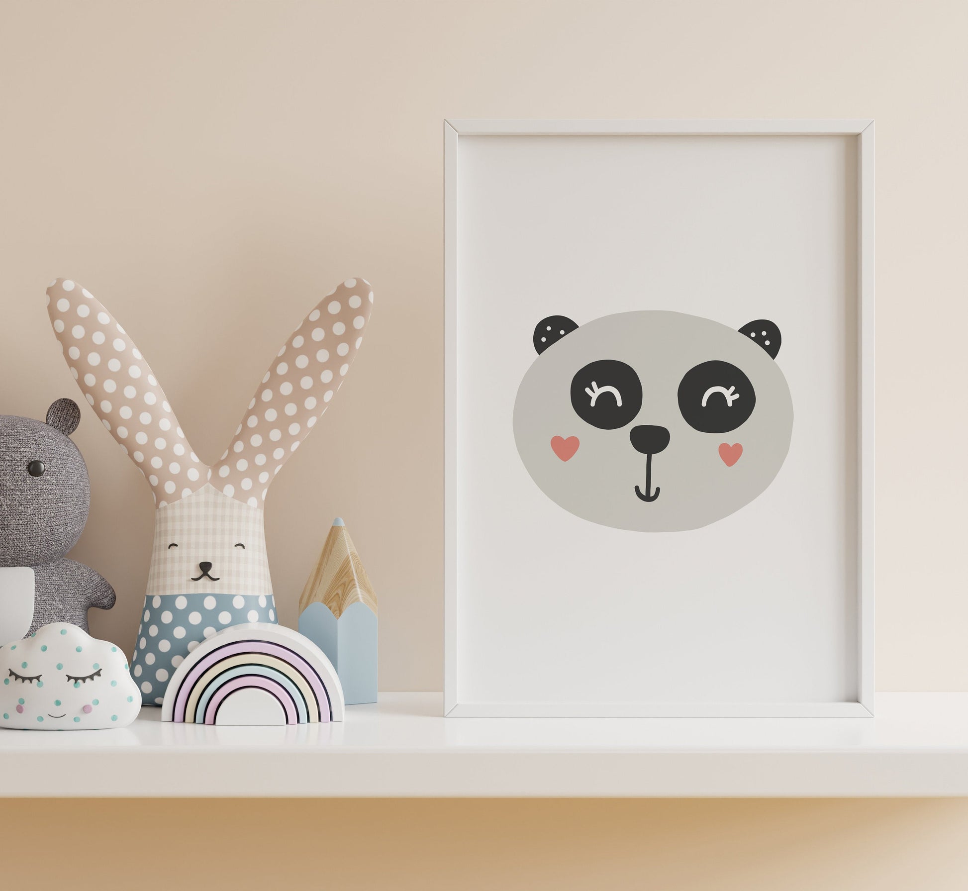Cute Panda Nursery Print