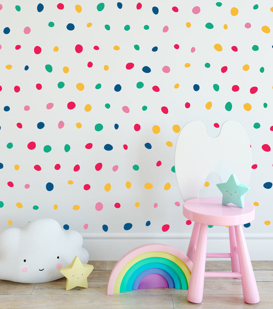 Multi Colour Irregular Polka Dot Wall Stickers 156 Pack
