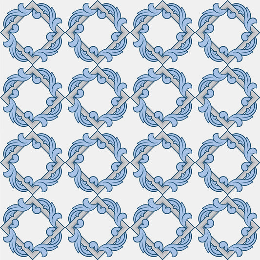 Blue & Grey Decor Tile Stickers Pack
