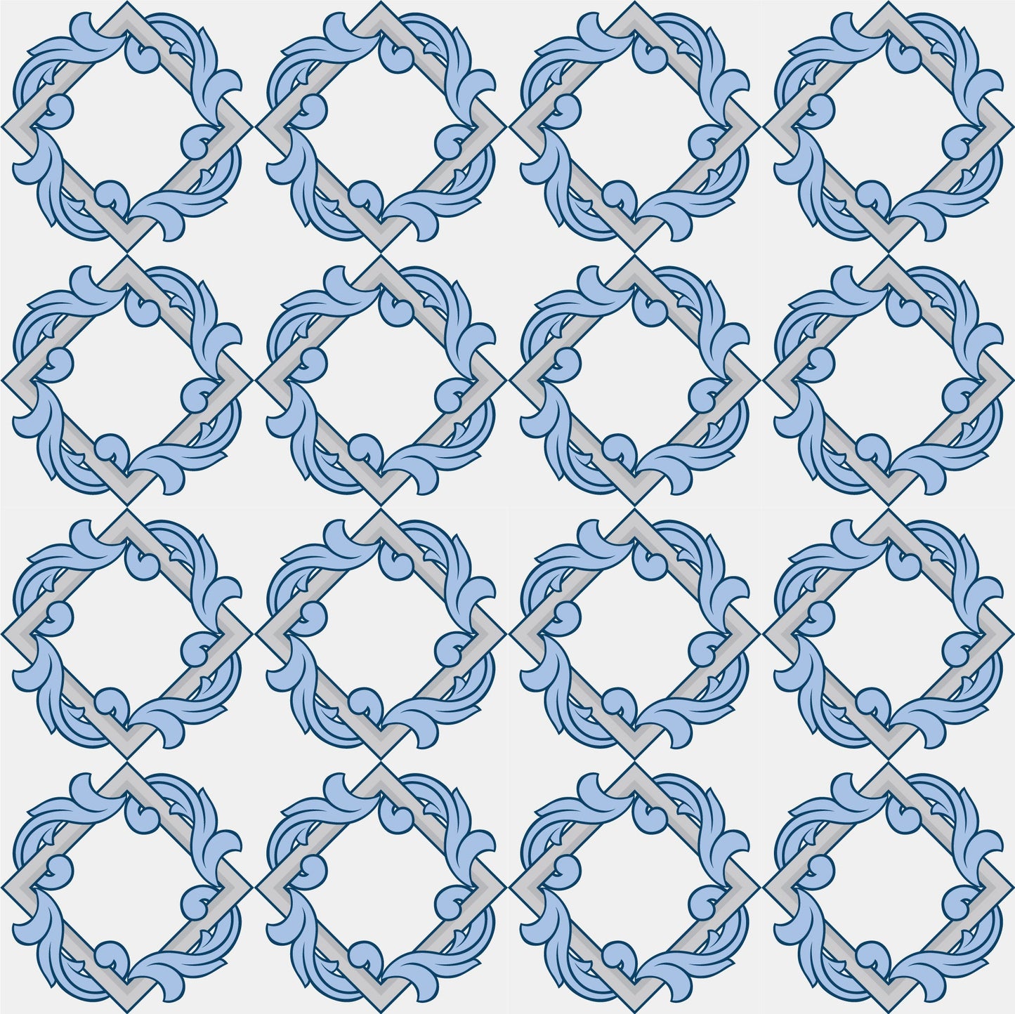 Blue & Grey Decor Tile Stickers Pack