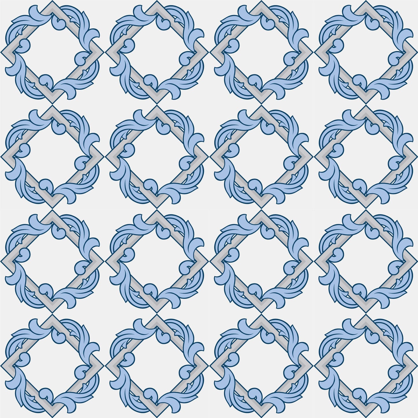 Blue & Grey Decor Tile Stickers Pack