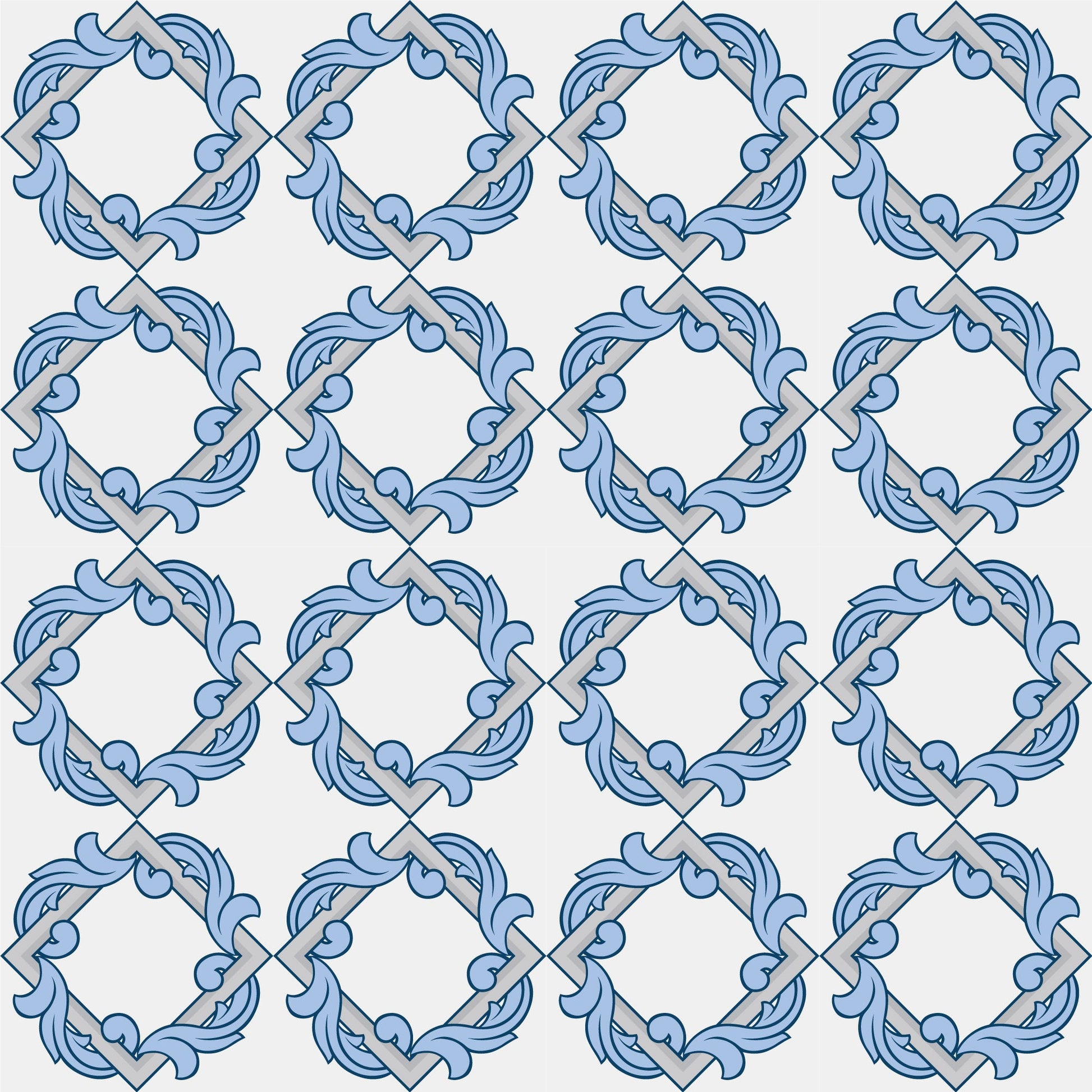 Blue & Grey Decor Tile Stickers Pack