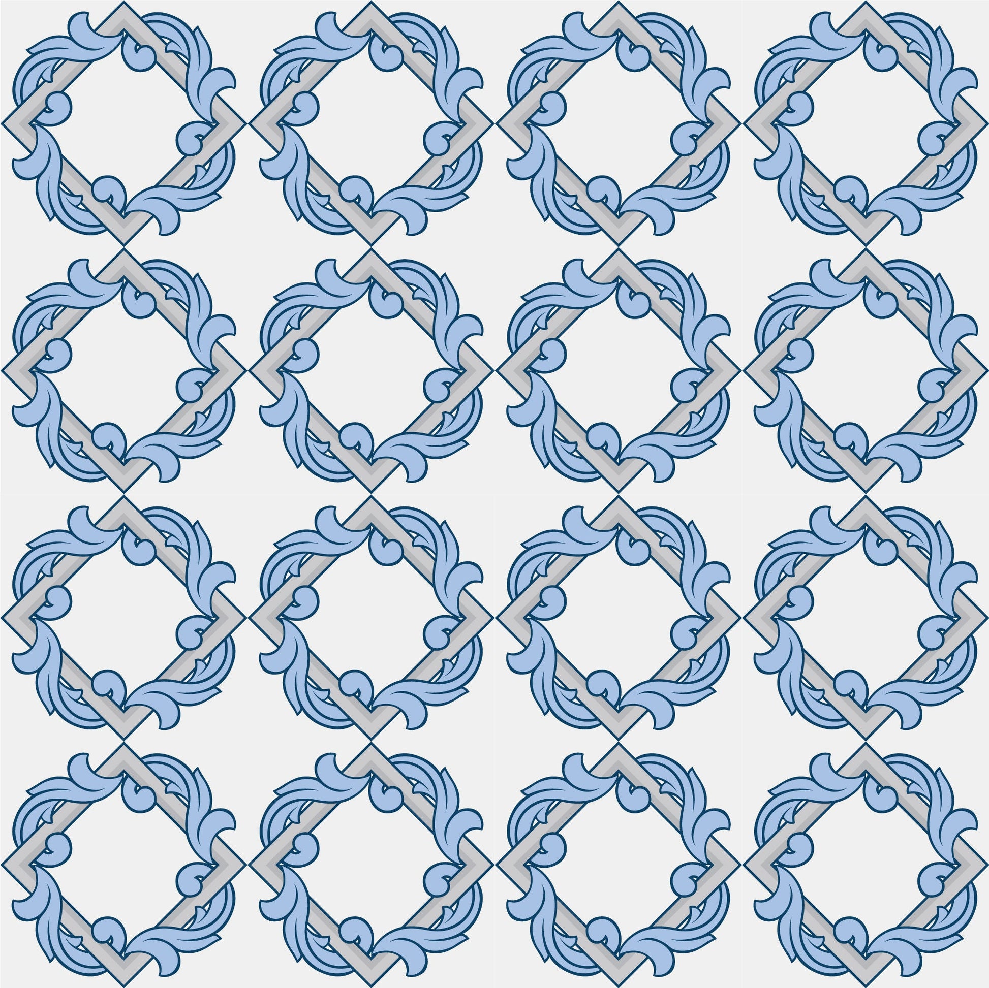 Blue & Grey Decor Tile Stickers Pack